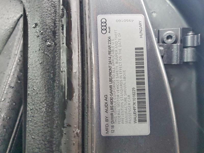 Продаж на аукціоні авто 2019 Audi A3, vin: WAUJEHFF7K1018229, номер лоту: 48392096