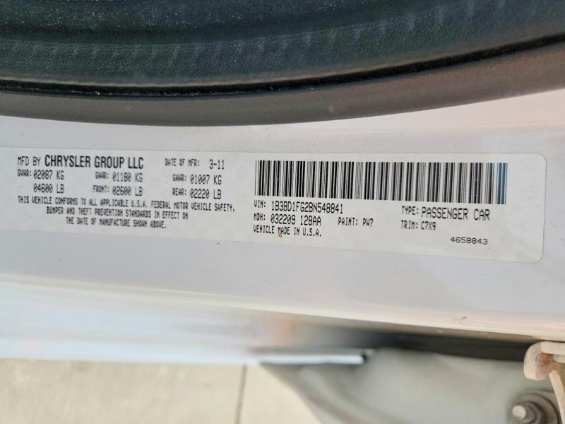 Продажа на аукционе авто 2011 Dodge Avenger, vin: 1B3BD1FG2BN548841, номер лота: 50188146