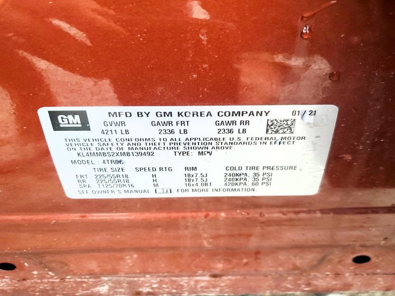 Aukcja sprzedaży 2021 Buick Encore Gx, vin: KL4MMBS2XMB139492, numer aukcji: 49900886