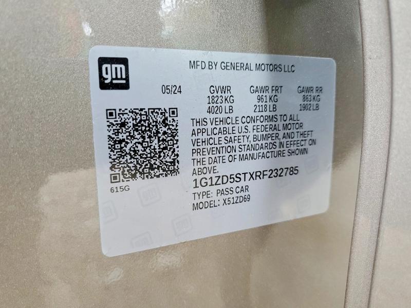 2024 Chevrolet Malibu მანქანა იყიდება აუქციონზე, vin: 1G1ZD5STXRF232785, აუქციონის ნომერი: 49762896