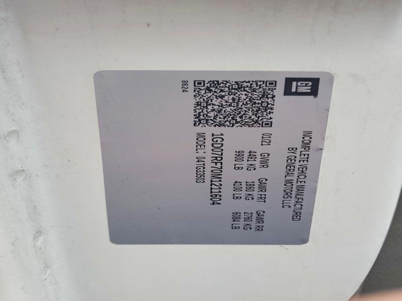 50573196 :رقم المزاد ، 1GD07RF70M1211604 vin ، 2021 Gmc Savana مزاد بيع