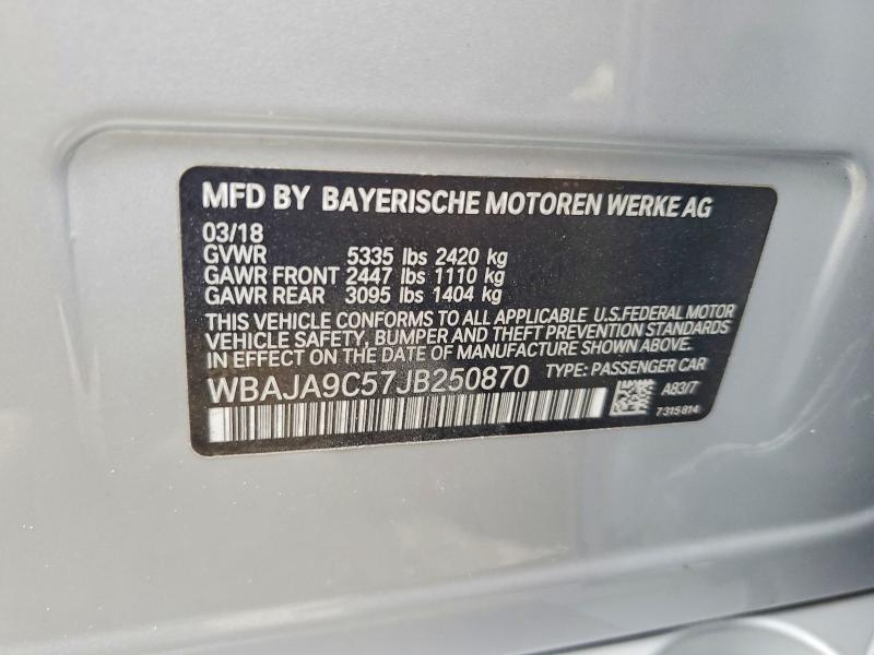 Aukcja sprzedaży 2018 Bmw 530e, vin: WBAJA9C57JB250870, numer aukcji: 48877726