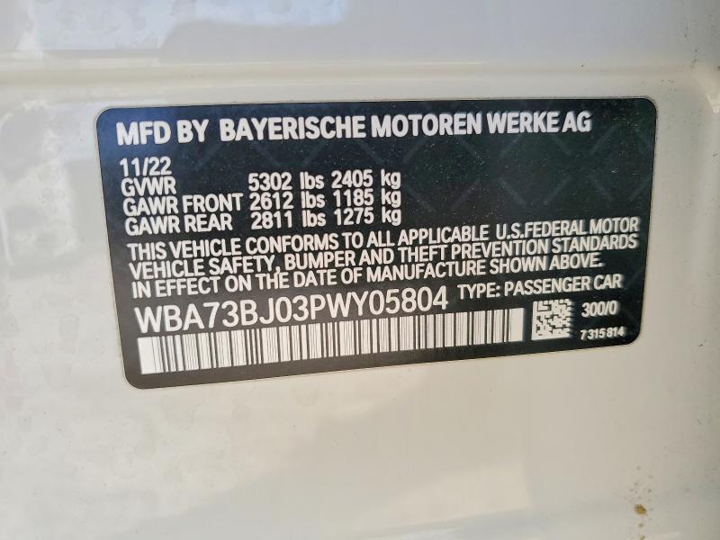Aukcja sprzedaży 2023 Bmw 540, vin: WBA73BJ03PWY05804, numer aukcji: 50473006