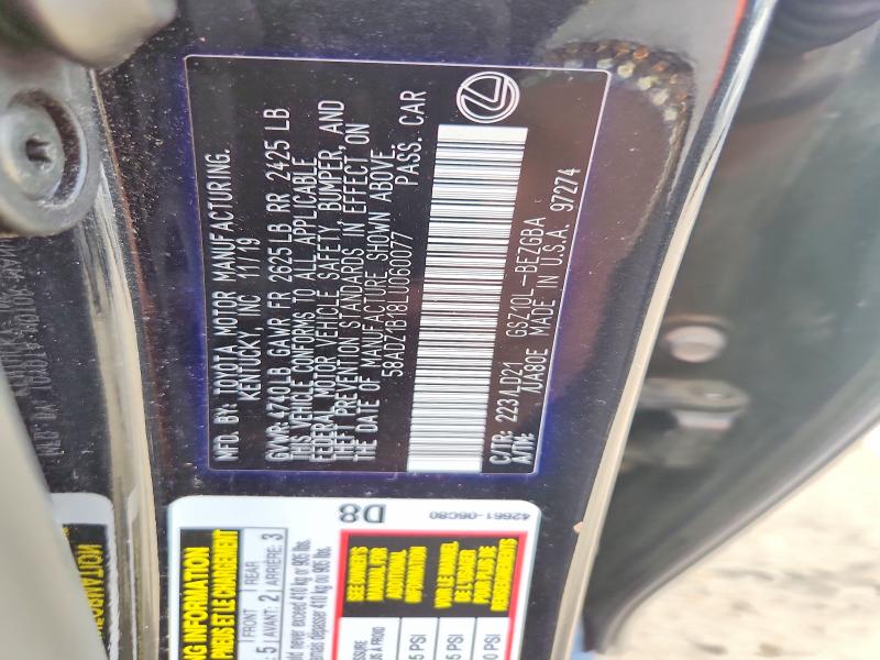 Продаж на аукціоні авто 2020 Lexus Es, vin: 58ADZ1B18LU060077, номер лоту: 50127536