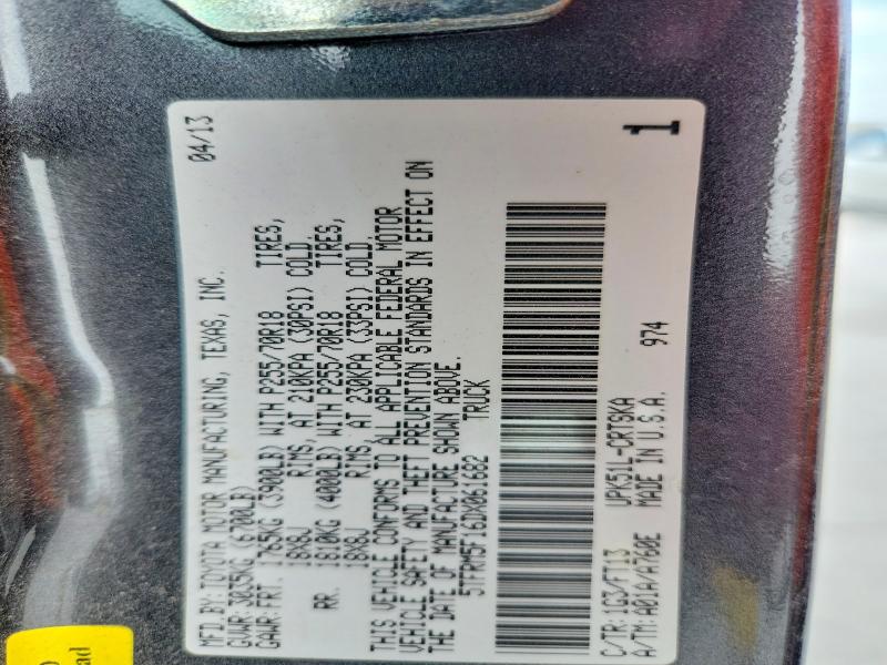 Продажа на аукционе авто 2013 Toyota Tundra, vin: 5TFRM5F16DX061682, номер лота: 48223006