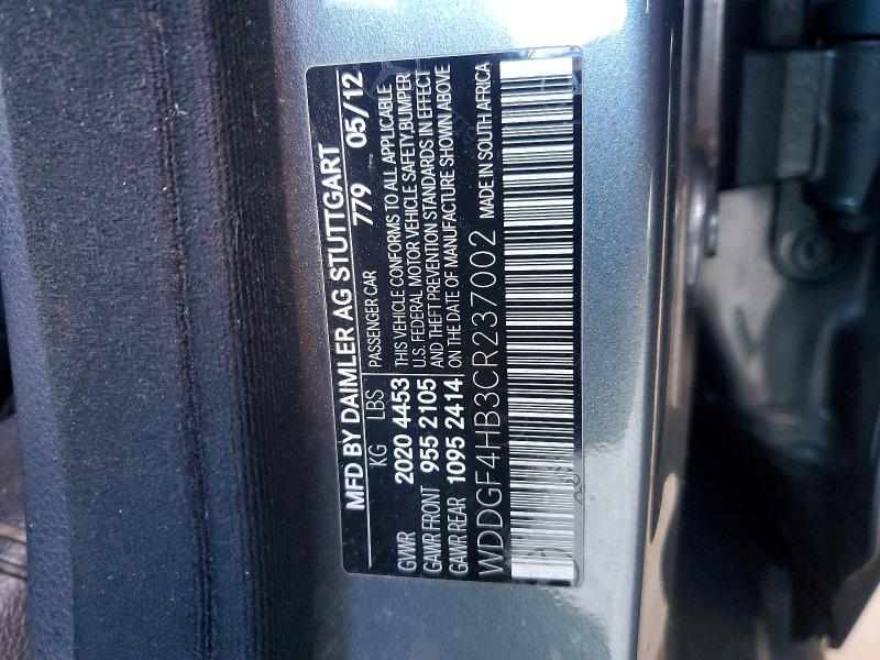 48448776 :رقم المزاد ، WDDGF4HB3CR237002 vin ، 2012 Mercedes-benz C مزاد بيع