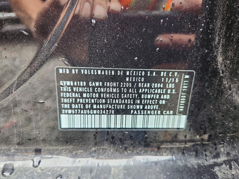 51378666 :رقم المزاد ، 3VW5T7AU5GM034270 vin ، 2016 Volkswagen Gti مزاد بيع