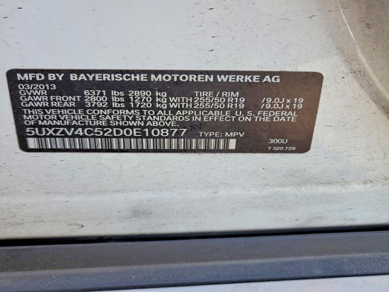 Aukcja sprzedaży 2013 Bmw X5, vin: 5UXZV4C52D0E10877, numer aukcji: 48354296