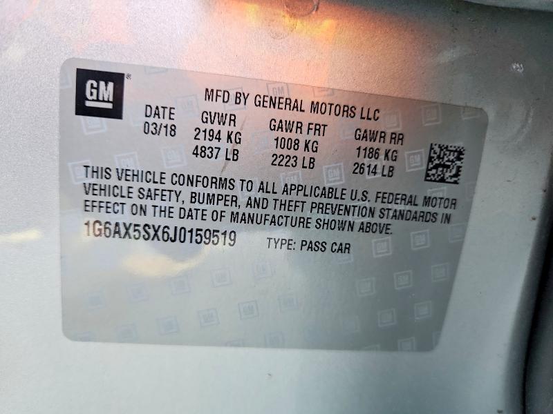 48446426 :رقم المزاد ، 1G6AX5SX6J0159519 vin ، 2018 Cadillac Cts مزاد بيع