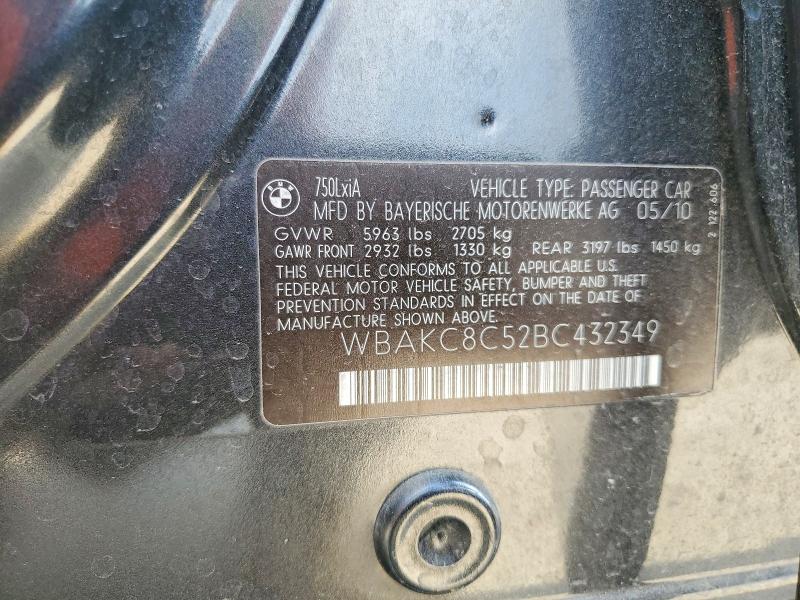Aukcja sprzedaży 2011 Bmw 750, vin: WBAKC8C52BC432349, numer aukcji: 51111606