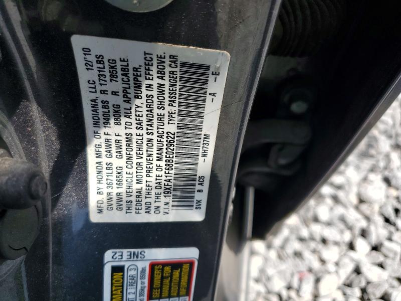 Aukcja sprzedaży 2011 Honda Civic, vin: 19XFA1F68BE029622, numer aukcji: 50442706