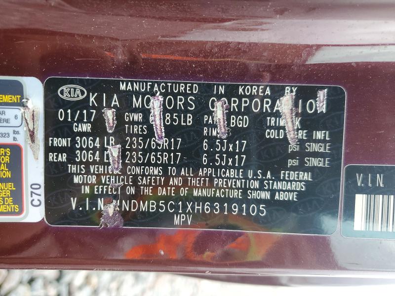 Aukcja sprzedaży 2017 Kia Sedona, vin: KNDMB5C1XH6319105, numer aukcji: 51494176