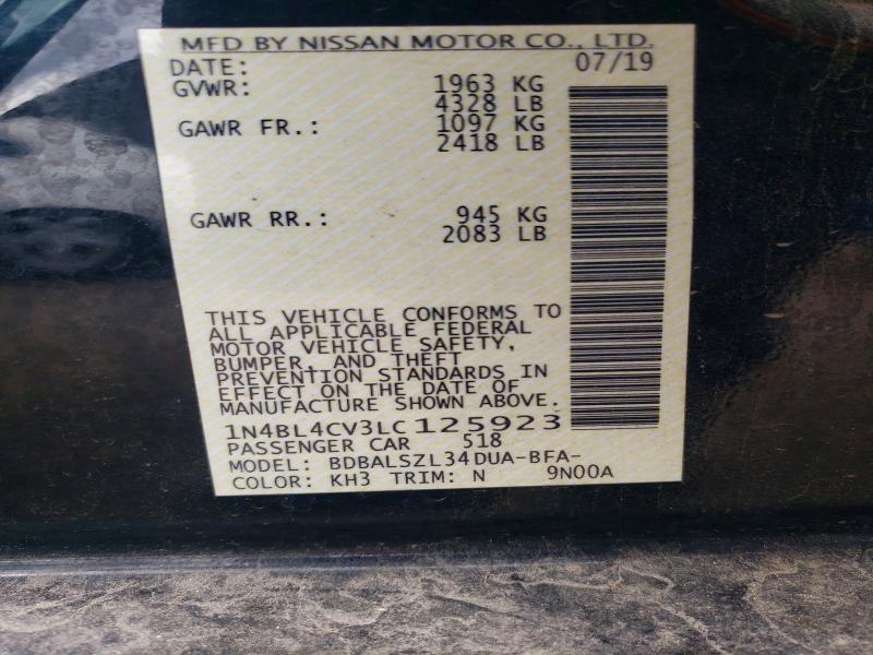 Продаж на аукціоні авто 2020 Nissan Altima, vin: 1N4BL4CV3LC125923, номер лоту: 48309346