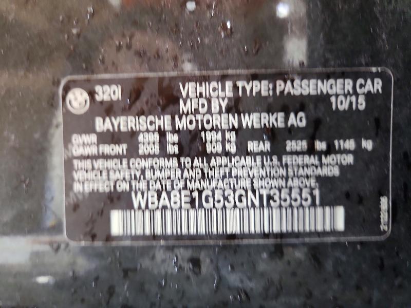 Продаж на аукціоні авто 2016 Bmw 320, vin: WBA8E1G53GNT35551, номер лоту: 50097936