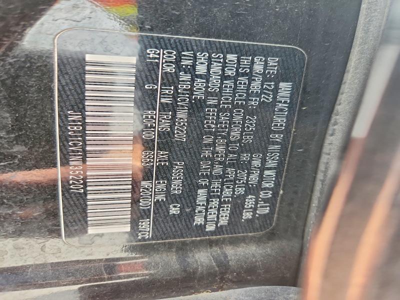 49132206 :رقم المزاد ، JN1BJ1CV1NW352207 vin ، 2022 Nissan Rogue Sport مزاد بيع