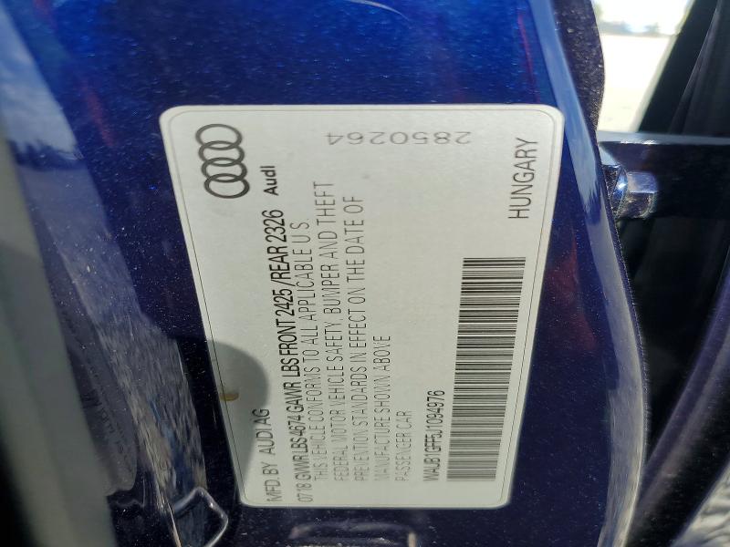 Aukcja sprzedaży 2018 Audi S3, vin: WAUB1GFF5J1094976, numer aukcji: 49869176