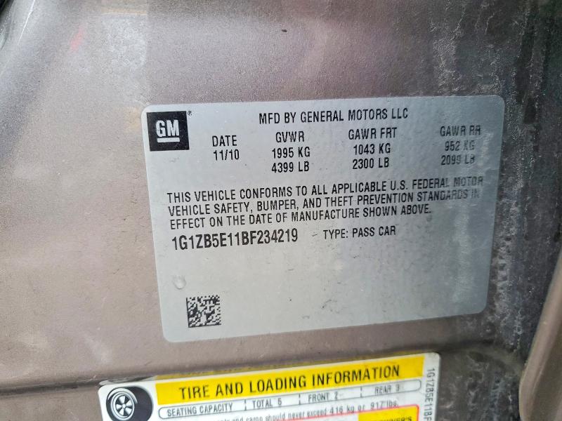 Aukcja sprzedaży 2011 Chevrolet Malibu, vin: 1G1ZB5E11BF234219, numer aukcji: 51226196