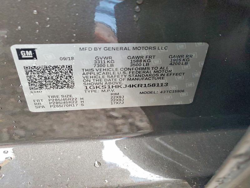 Продажа на аукционе авто 2019 Gmc Yukon Xl, vin: 1GKS1HKJ4KR158113, номер лота: 51644216
