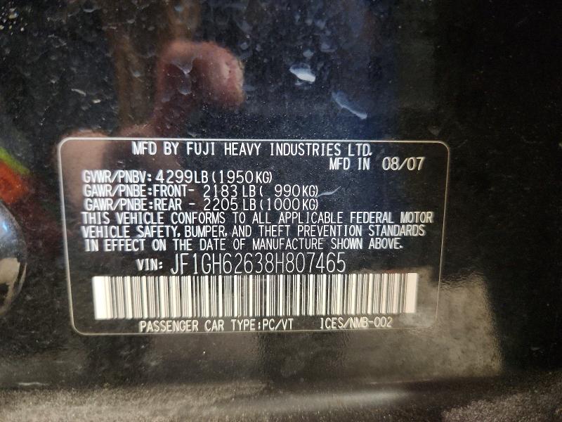 Продаж на аукціоні авто 2008 Subaru Impreza, vin: JF1GH62638H807465, номер лоту: 49508376