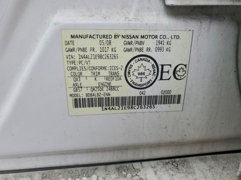 Продажа на аукционе авто 2008 Nissan Altima, vin: 1N4AL21E98C263265, номер лота: 48078436