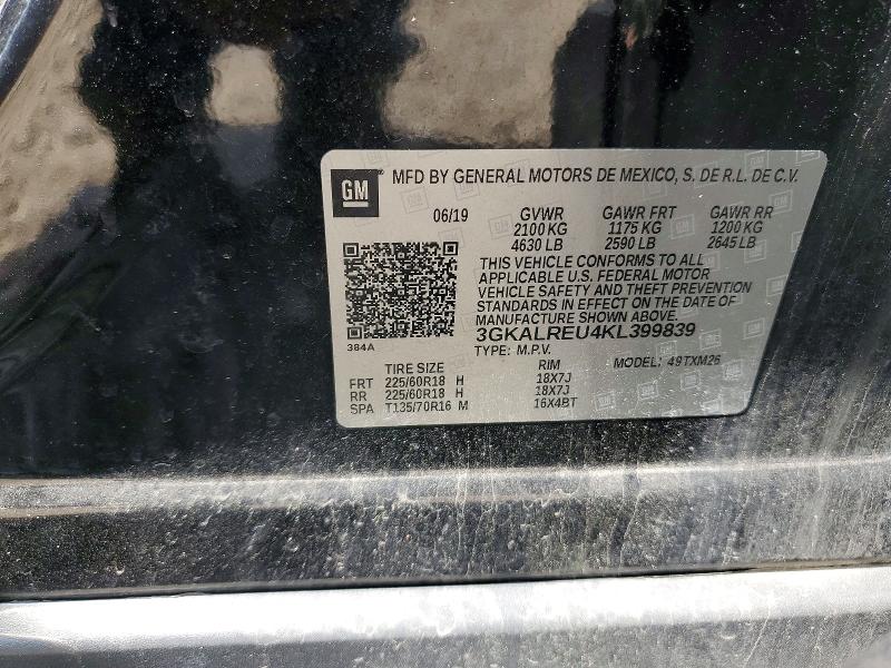 Aukcja sprzedaży 2019 Gmc Terrain, vin: 3GKALREU4KL399839, numer aukcji: 50621426