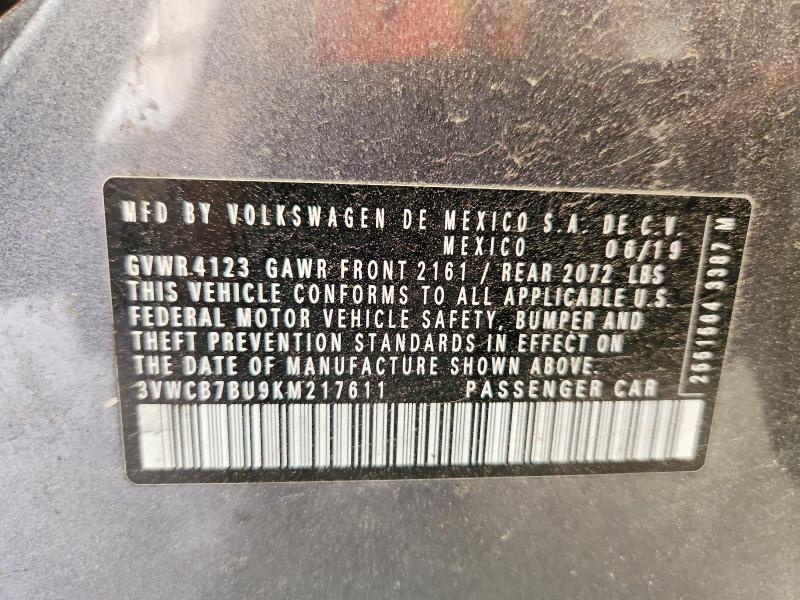 Aukcja sprzedaży 2019 Volkswagen Jetta, vin: 3VWCB7BU9KM217611, numer aukcji: 48256436