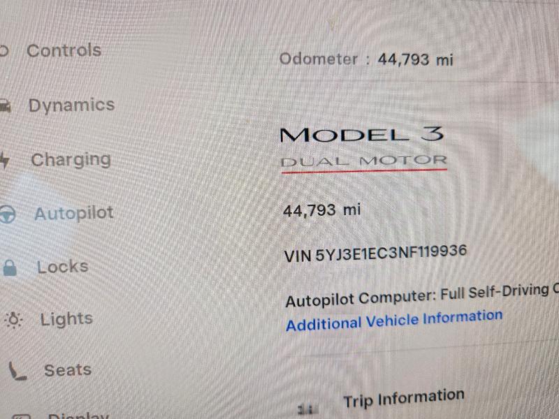 Aukcja sprzedaży 2022 Tesla Model 3, vin: 5YJ3E1EC3NF119936, numer aukcji: 50098166