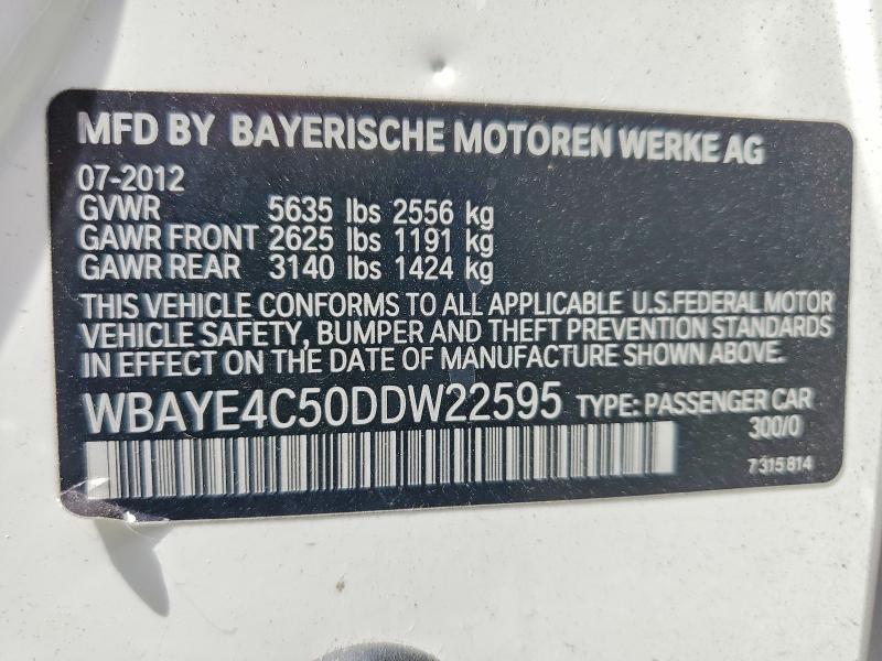 49814766 :رقم المزاد ، WBAYE4C50DDW22595 vin ، 2013 Bmw 740 مزاد بيع