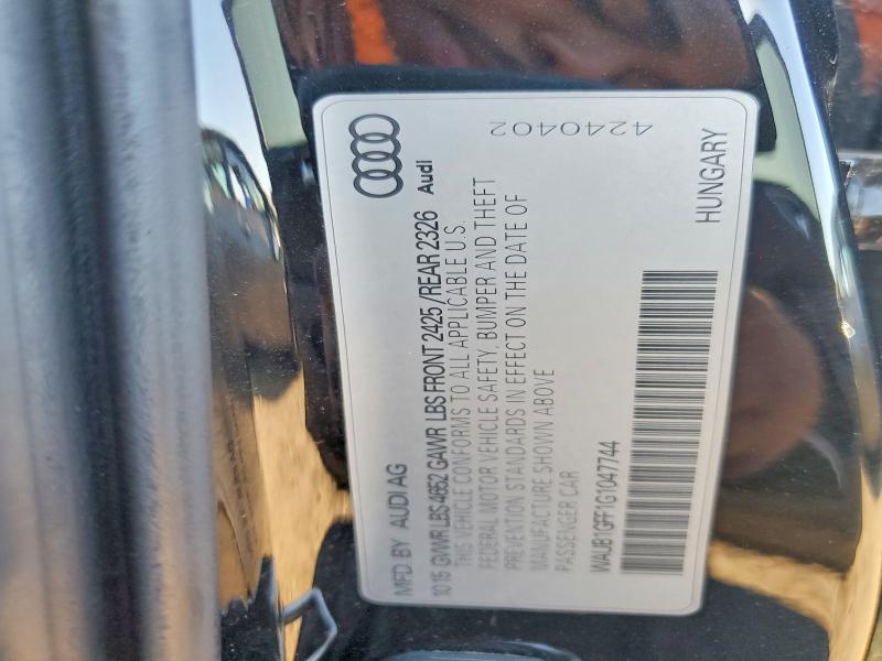 50654236 :رقم المزاد ، WAUB1GFF1G1047744 vin ، 2016 Audi S3 مزاد بيع