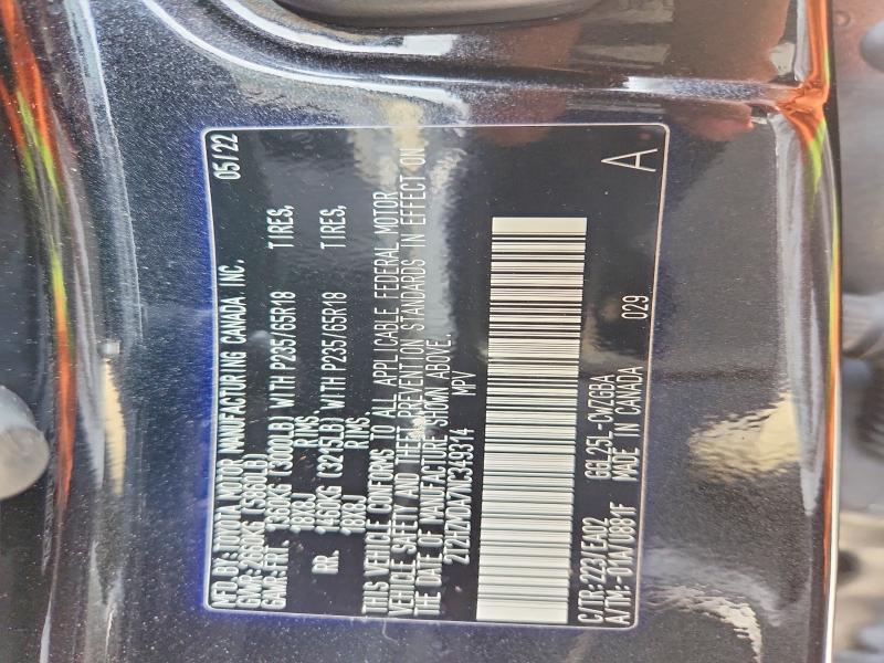 49490446 :رقم المزاد ، 2T2HZMDA7NC349314 vin ، 2022 Lexus Rx مزاد بيع