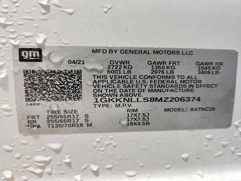 2021 Gmc Acadia მანქანა იყიდება აუქციონზე, vin: 1GKKNLLS8MZ206374, აუქციონის ნომერი: 49885746