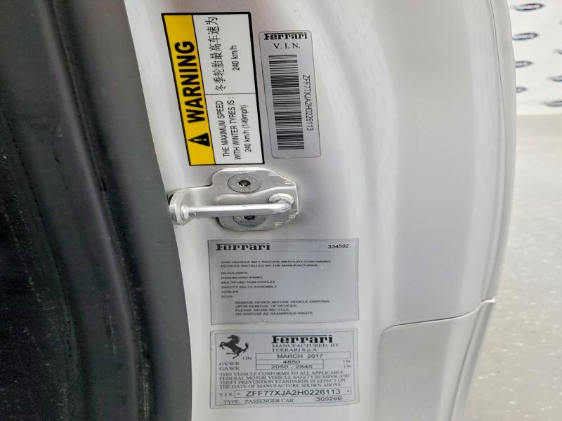 Продажа на аукционе авто 2017 Ferrari California T, vin: ZFF77XJA2H0226113, номер лота: 51468406