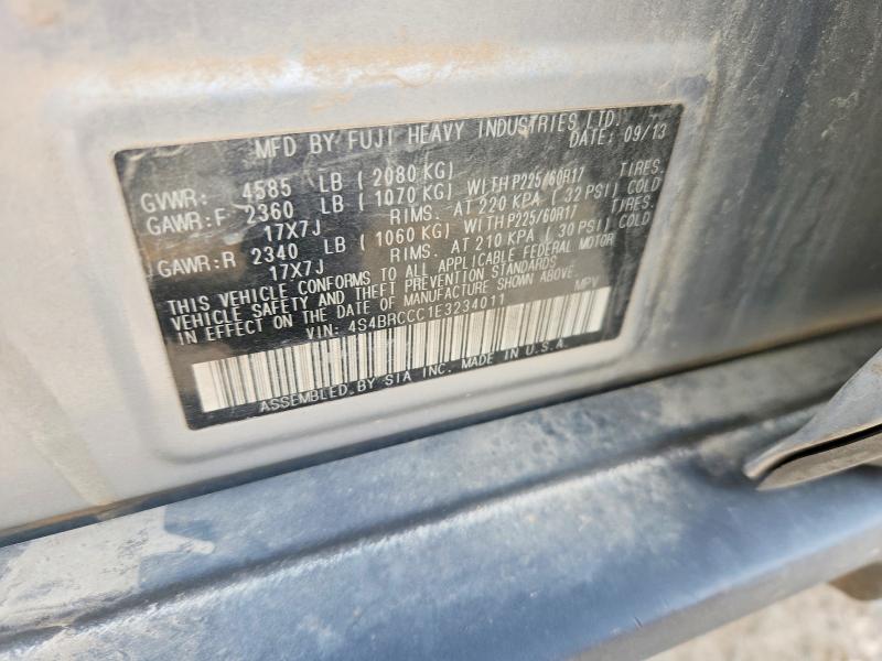 2014 Subaru Outback მანქანა იყიდება აუქციონზე, vin: 4S4BRCCC1E3234011, აუქციონის ნომერი: 50686586