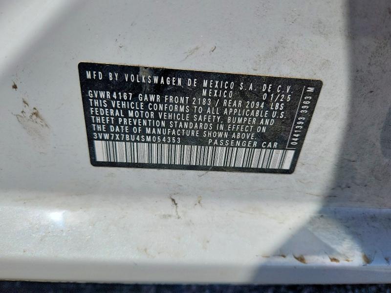 Aukcja sprzedaży 2025 Volkswagen Jetta, vin: 3VW7X7BU4SM054353, numer aukcji: 51452796