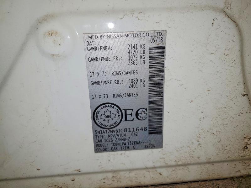 Auction sale of the 2018 Nissan Rogue, vin: 5N1AT2MV6JC811648, lot number: 47829166