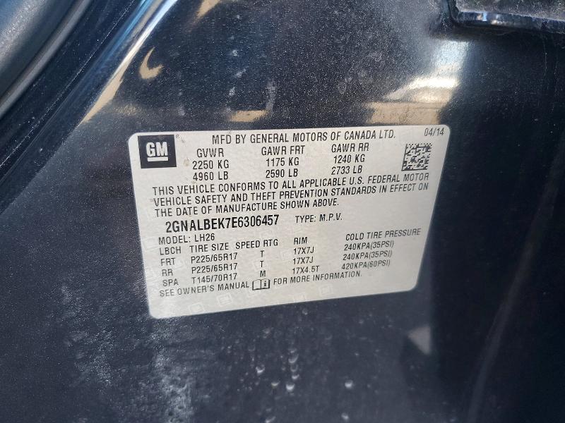 2014 Chevrolet Equinox მანქანა იყიდება აუქციონზე, vin: 2GNALBEK7E6306457, აუქციონის ნომერი: 48536336