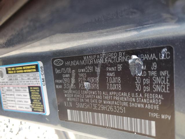Продажа на аукционе авто 2009 Hyundai Santa Fe, vin: 5NMSH73E29H263251, номер лота: 51001956