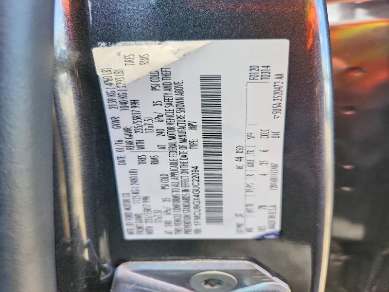 Aukcja sprzedaży 2016 Ford Escape, vin: 1FMCU9GX4GUC22094, numer aukcji: 51011586