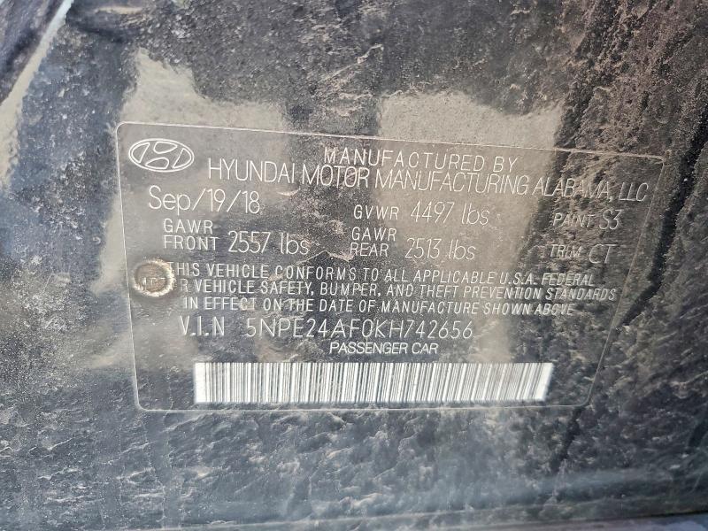 Aukcja sprzedaży 2019 Hyundai Sonata, vin: 5NPE24AF0KH742656, numer aukcji: 50805786
