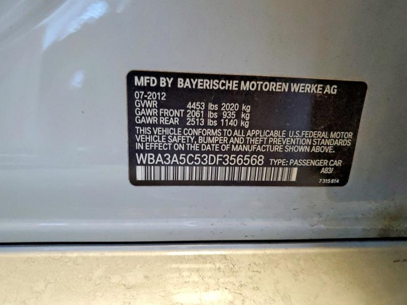 2013 Bmw 328 მანქანა იყიდება აუქციონზე, vin: WBA3A5C53DF356568, აუქციონის ნომერი: 50158536