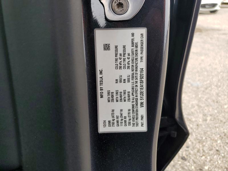 Auction sale of the 2025 Tesla Model 3, vin: 5YJ3E1EA1SF920164, lot number: 49462946