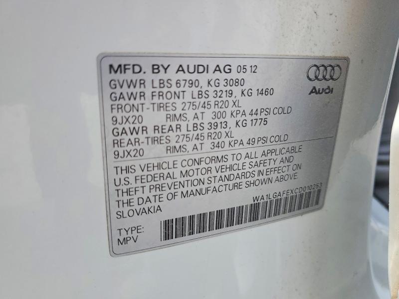 Продаж на аукціоні авто 2012 Audi Q7, vin: WA1LGAFEXCD010253, номер лоту: 49969186