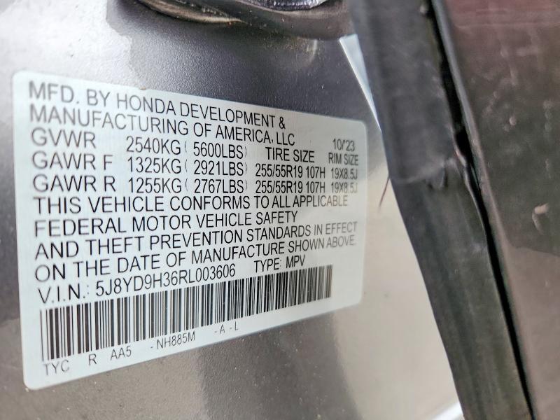 51178416 :رقم المزاد ، 5J8YD9H36RL003606 vin ، 2024 Acura Mdx مزاد بيع