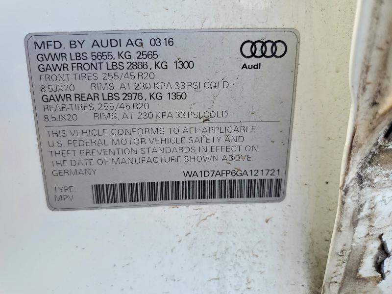 Продажа на аукционе авто 2016 Audi Q5, vin: WA1D7AFP6GA121721, номер лота: 49464876