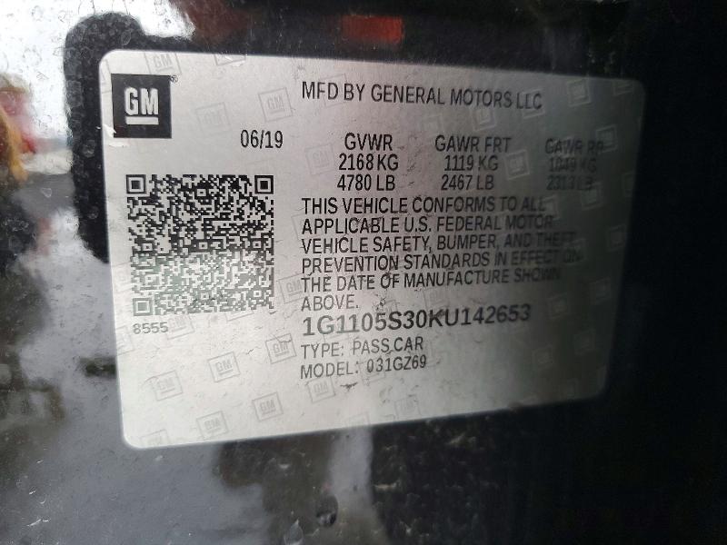 Продажа на аукционе авто 2019 Chevrolet Impala, vin: 1G1105S30KU142653, номер лота: 50724646