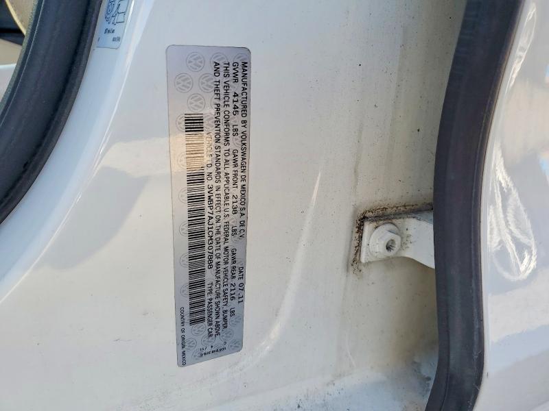 Aukcja sprzedaży 2012 Volkswagen Jetta, vin: 3VWBP7AJ1CM307888, numer aukcji: 50498586