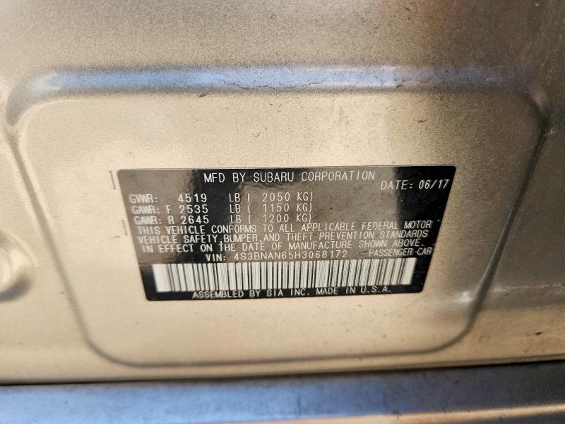 50613936 :رقم المزاد ، 4S3BNAN65H3068172 vin ، 2017 Subaru Legacy مزاد بيع