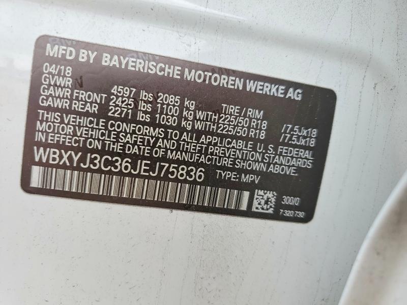 Aukcja sprzedaży 2018 Bmw X2, vin: WBXYJ3C36JEJ75836, numer aukcji: 54398916