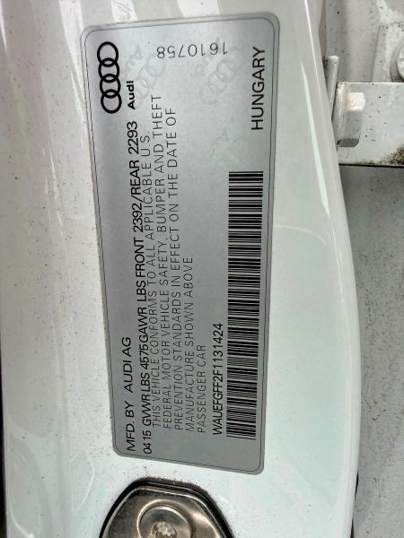 2015 Audi A3 მანქანა იყიდება აუქციონზე, vin: WAUEFGFF2F1131424, აუქციონის ნომერი: 49887996