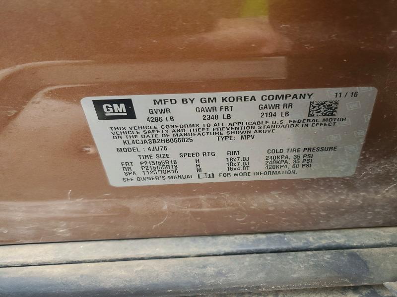 Aukcja sprzedaży 2017 Buick Encore, vin: KL4CJASB2HB066025, numer aukcji: 50092526